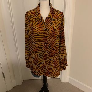 Vintage Tiger Print Blouse